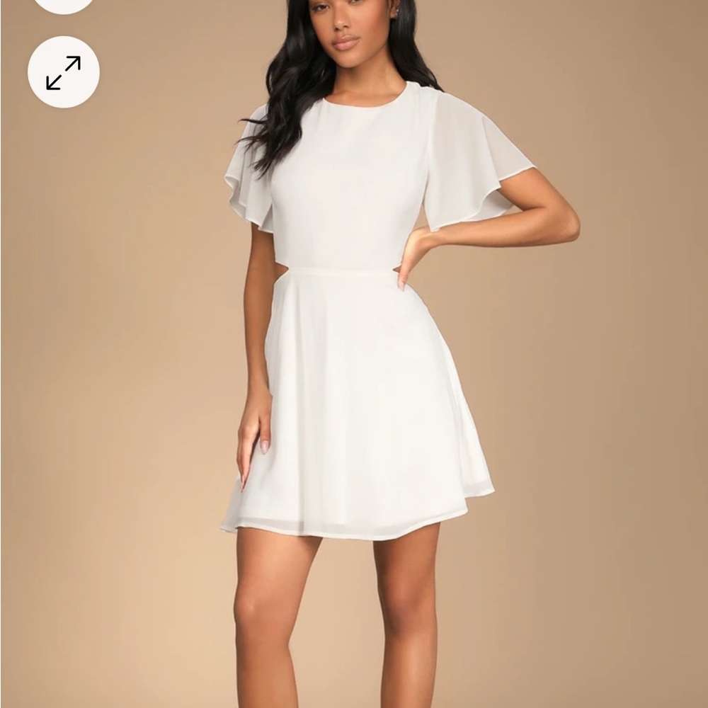 NWT Ivory Cutout Mini Dress; size L